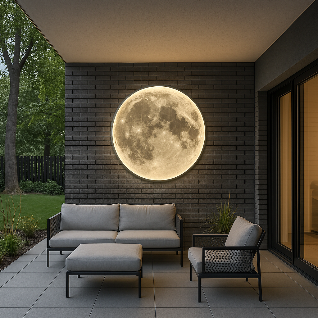 LumiLuna - Wandlampe Lunara Moon mit realistischer Krateroberfläche und sanftem LED-Licht