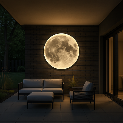 LumiLuna - Wandlampe Lunara Moon mit realistischer Krateroberfläche und sanftem LED-Licht