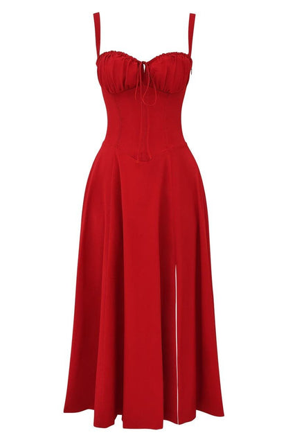 Élysiane - Midi Sommerkleid für Frauen, Ärmellos, mit Kordelzug