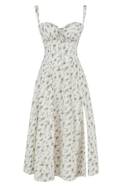 Élysiane - Midi Sommerkleid für Frauen, Ärmellos, mit Kordelzug