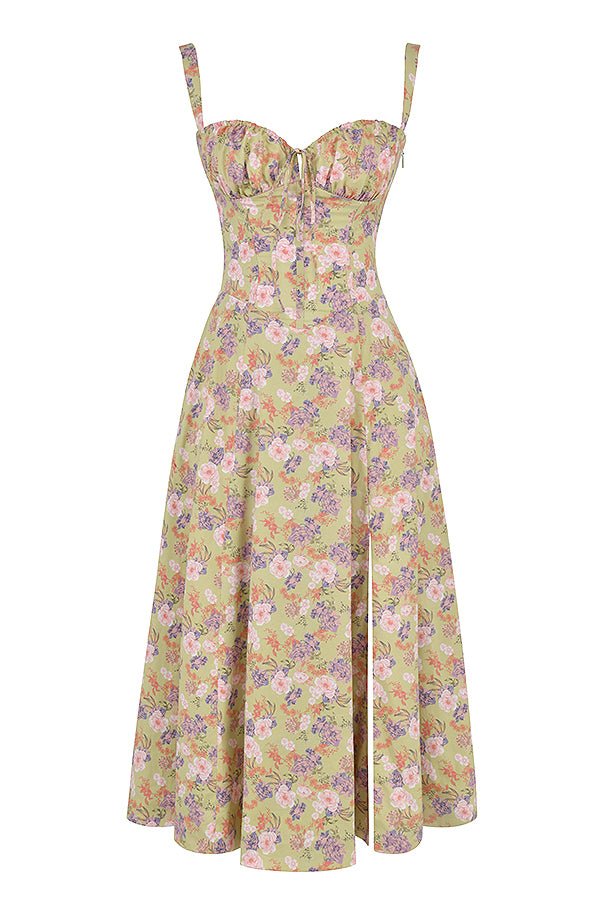 Élysiane - Midi Sommerkleid für Frauen, Ärmellos, mit Kordelzug