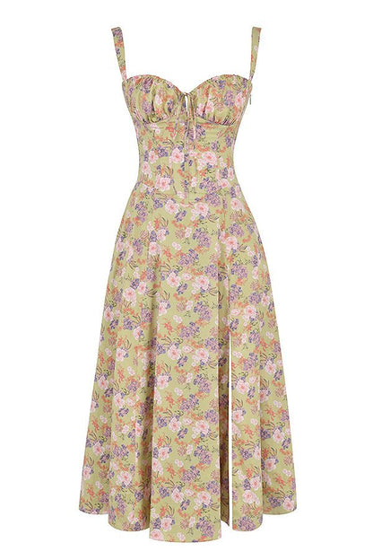Élysiane - Midi Sommerkleid für Frauen, Ärmellos, mit Kordelzug