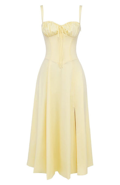 Élysiane - Midi Sommerkleid für Frauen, Ärmellos, mit Kordelzug