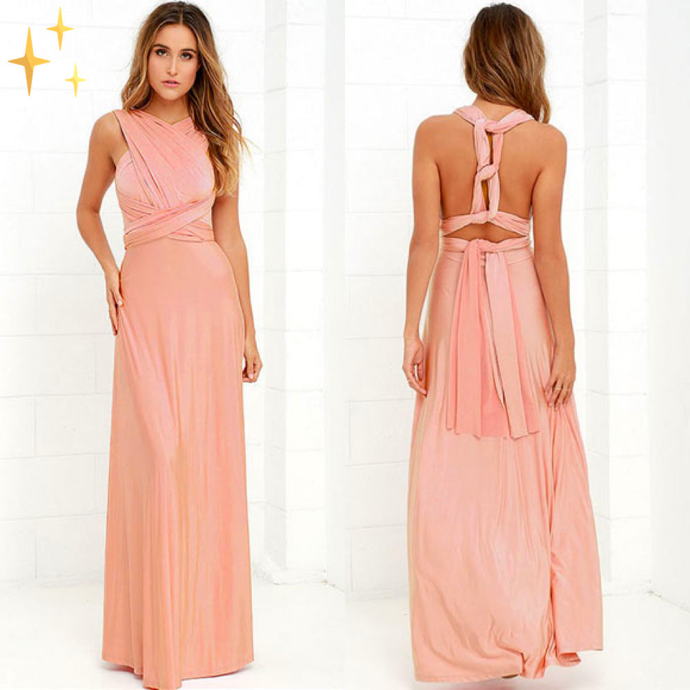 Elegantes Multiway Maxikleid für Frauen mit wandelbarem Design und fließender Silhouette