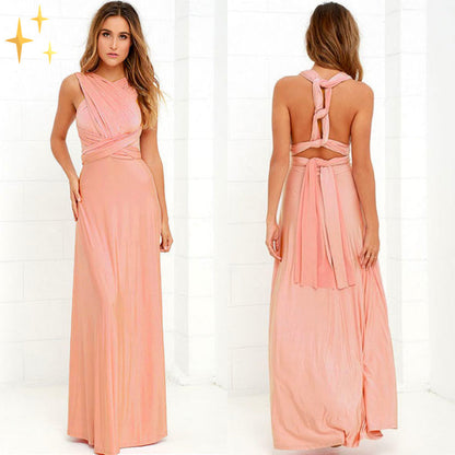 Elegantes Multiway Maxikleid für Frauen mit wandelbarem Design und fließender Silhouette
