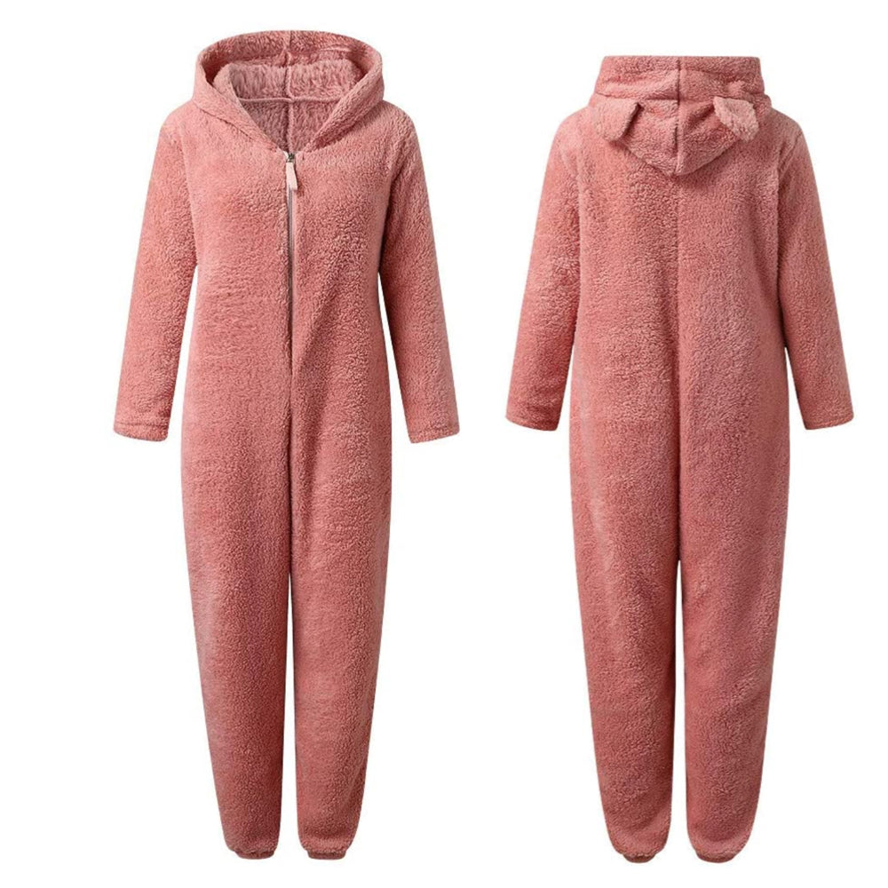 Nia - Superweiche Fleece-Overall mit Bärenohren