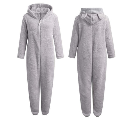 Nia - Superweiche Fleece-Overall mit Bärenohren