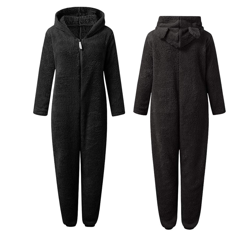 Nia - Superweiche Fleece-Overall mit Bärenohren