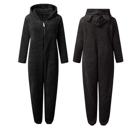 Nia - Superweiche Fleece-Overall mit Bärenohren