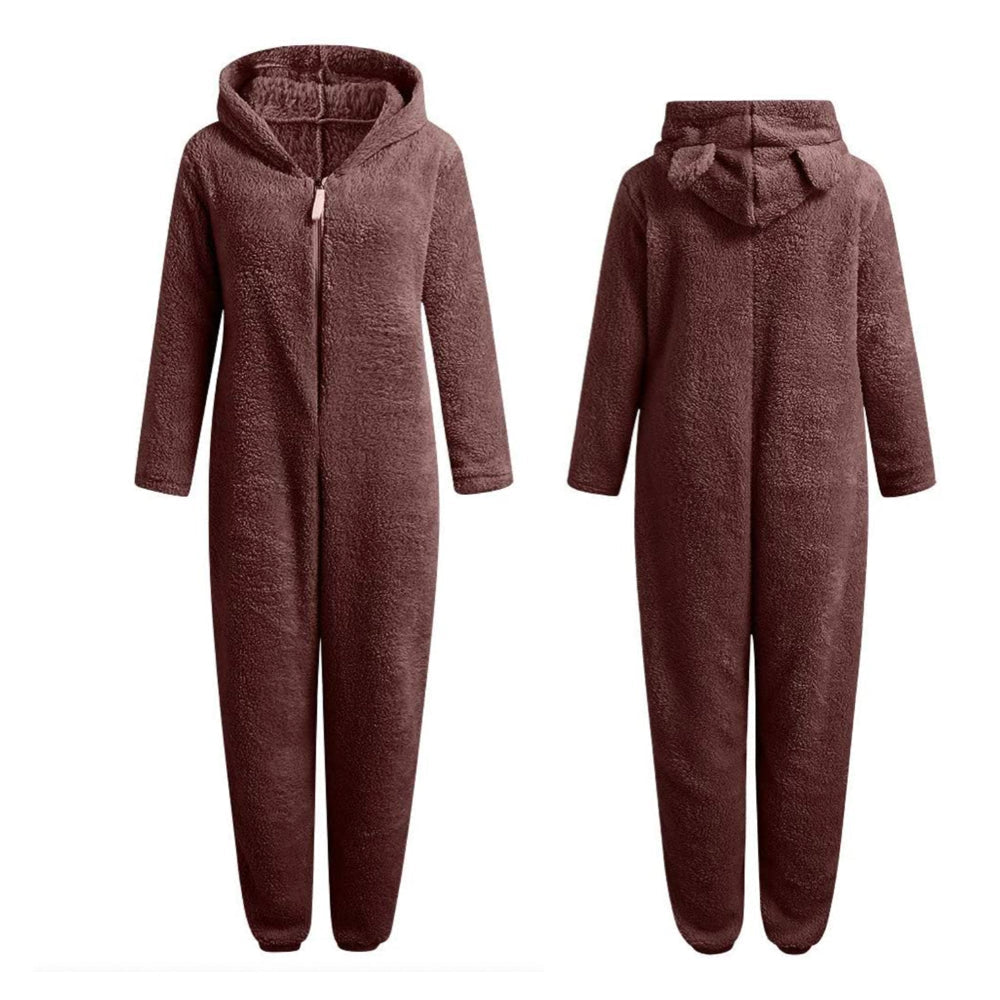 Nia - Superweiche Fleece-Overall mit Bärenohren