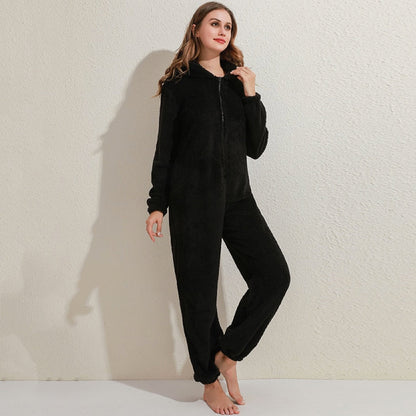 Nia - Superweiche Fleece-Overall mit Bärenohren