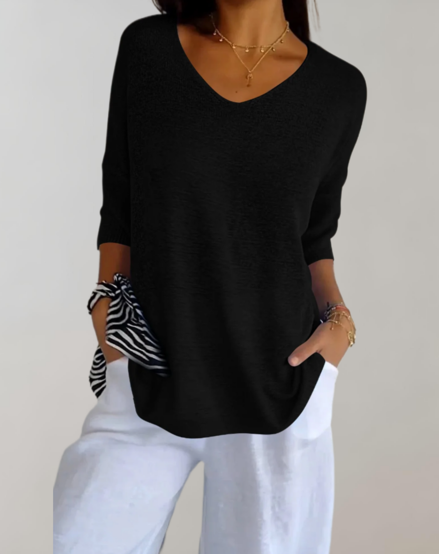 Isabeau - Leichter und Strickpullover für den Frühling, Elegant, mit Weitem Ausschnitt und Halbarm