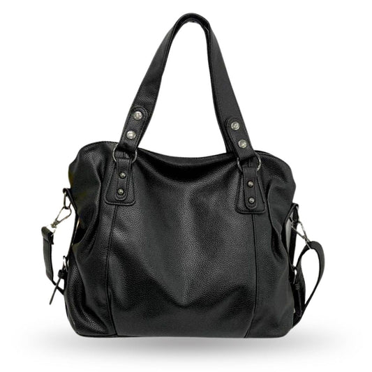 Marine - Große Handtasche aus weichem Leder