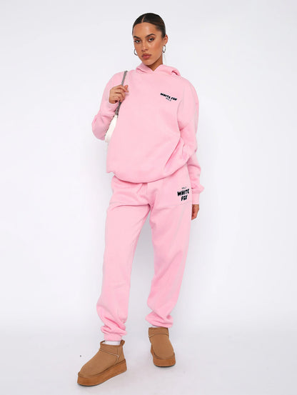 Oréline - Elegantes Zweiteiliges Set: Hoodie und Hochtaillierte Jogginghose in Sanften Farben
