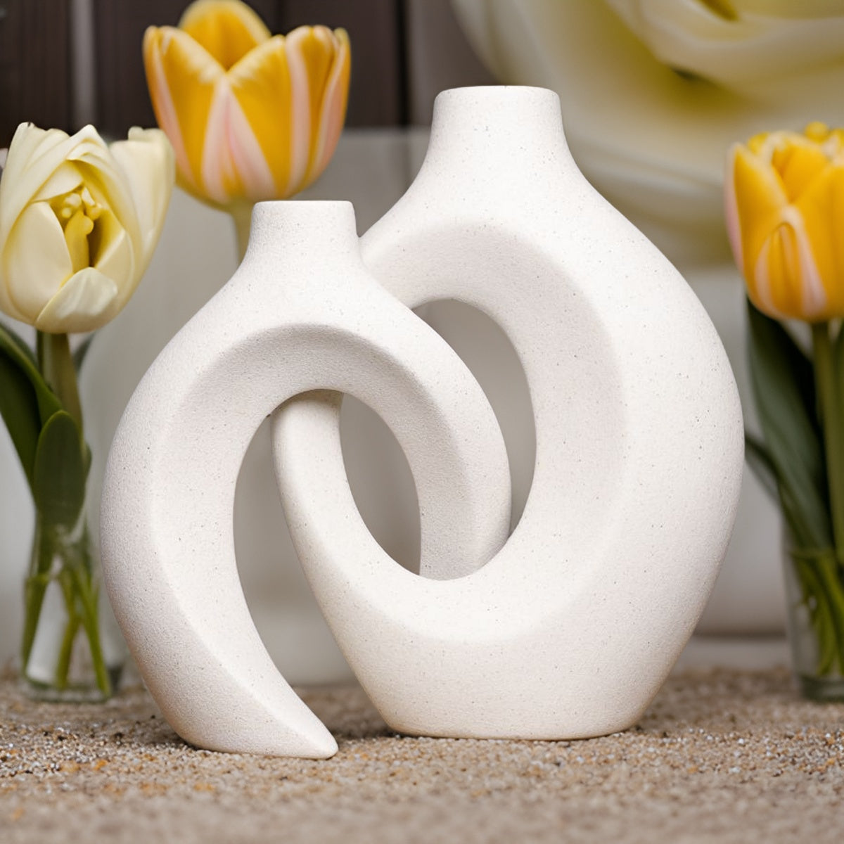 Céroria - Blumenvasen aus verflochtener Keramik