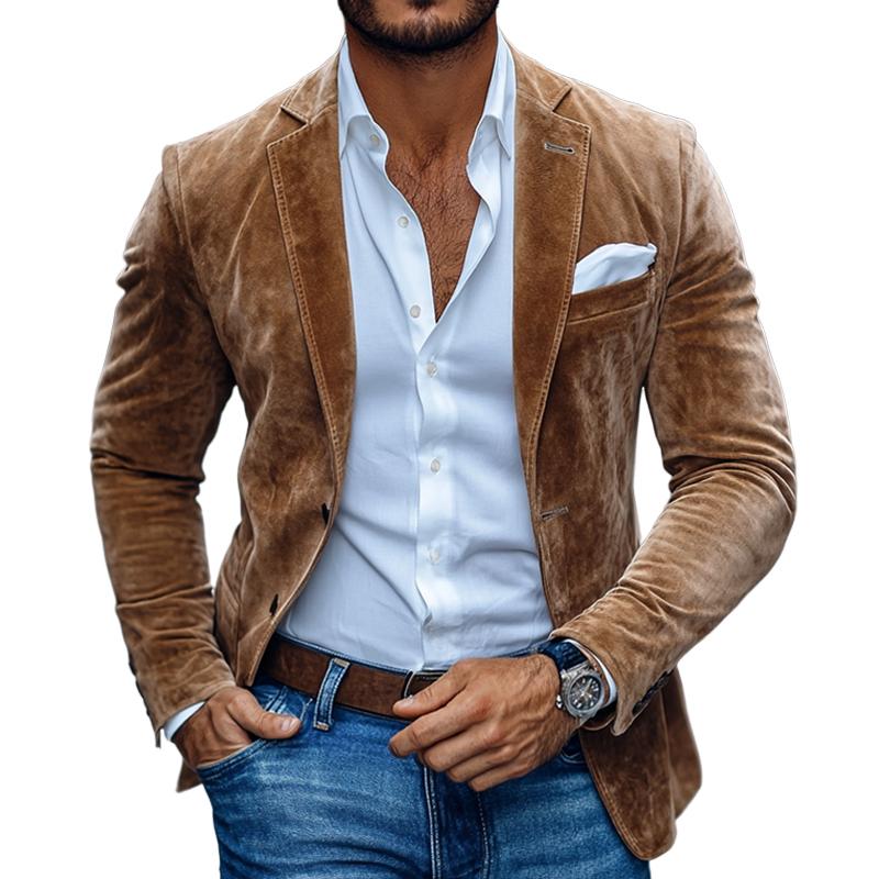 Jacques - Elegante Jacke aus hellbraunem Samt für Herren