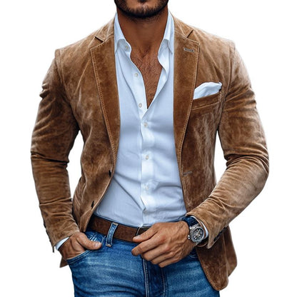 Jacques - Elegante Jacke aus hellbraunem Samt für Herren
