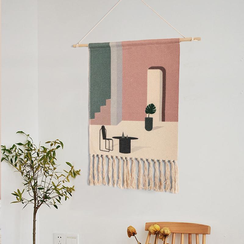 Traméa - Wandteppich aus handgewebter Baumwolle