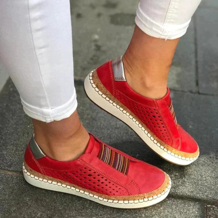 Bequeme Slip-On Sneaker für Damen – Atmungsaktive Freizeitschuhe mit Keilsohle