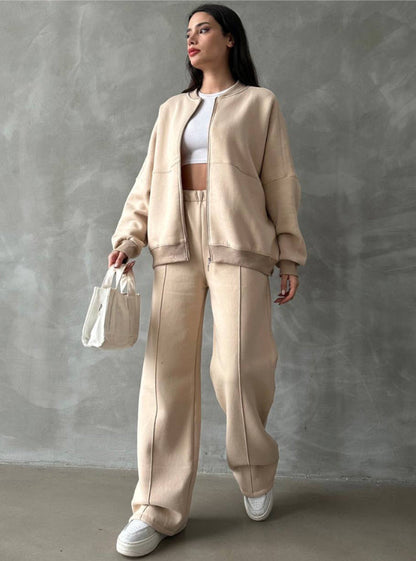 Élodivine - Oversize Jogginganzug mit Reißverschluss für Frauen
