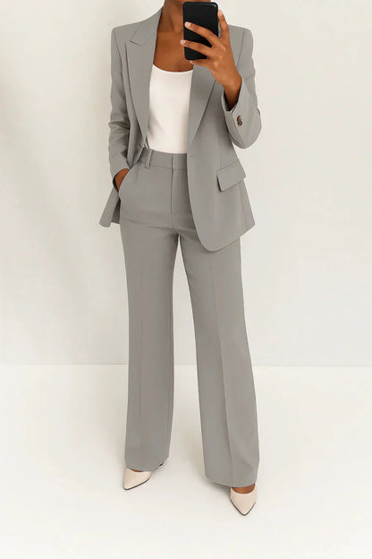 Roséline - Professionelles Zweiteiliges Ensemble für Frauen, bestehend aus einem Blazer und einer Hose, in einfarbiger Ausführung