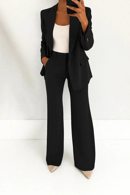 Roséline - Professionelles Zweiteiliges Ensemble für Frauen, bestehend aus einem Blazer und einer Hose, in einfarbiger Ausführung