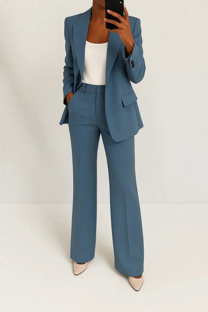 Roséline - Professionelles Zweiteiliges Ensemble für Frauen, bestehend aus einem Blazer und einer Hose, in einfarbiger Ausführung