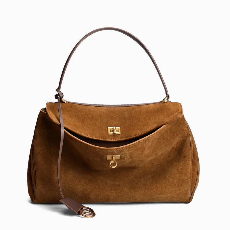 Elegante Schultertasche aus Leder mit Magnetverschluss – Zeitlose Hobo Bag für Damen