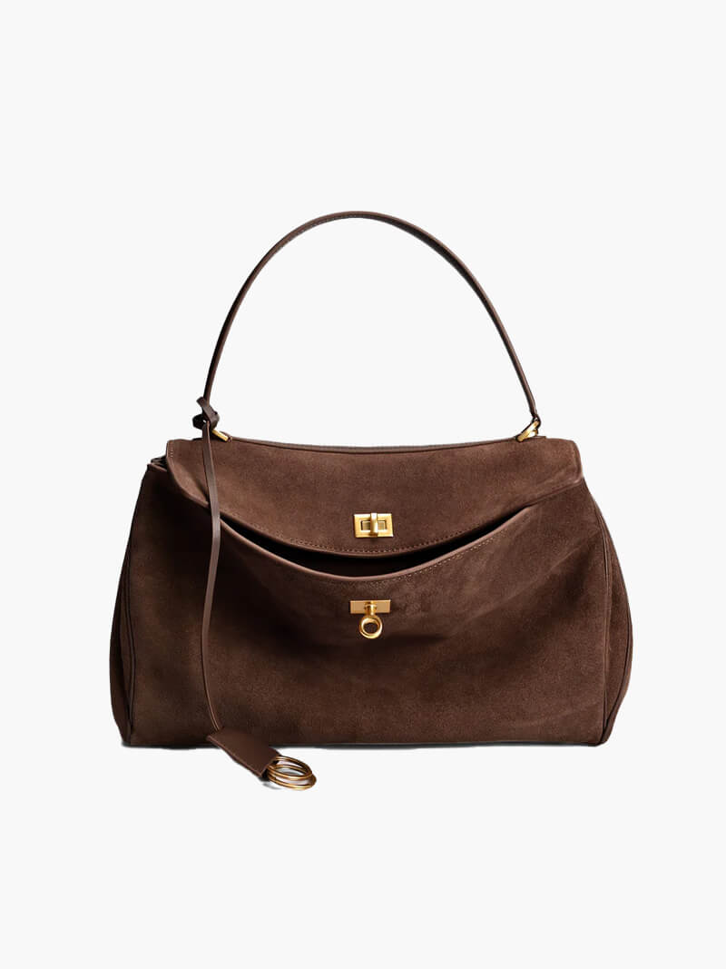 Elegante Schultertasche aus Leder mit Magnetverschluss – Zeitlose Hobo Bag für Damen