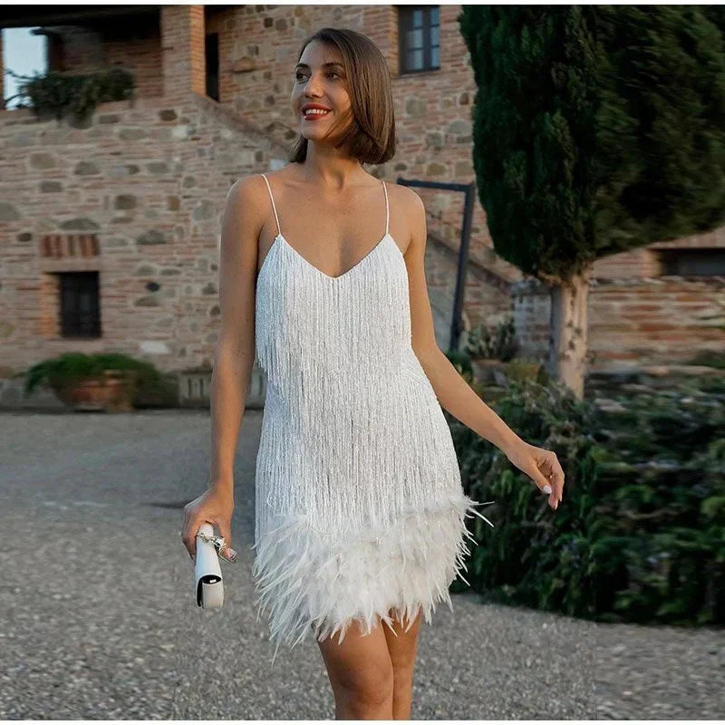Vérane - Cocktailkleid für den Sommer und festliche Anlässe mit Fransen