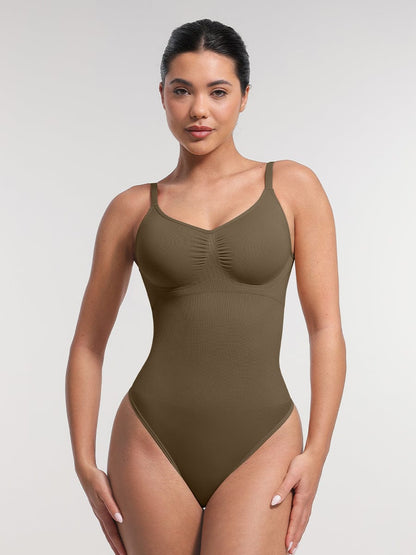 Figurformender Shapewear Body mit Spaghettiträgern – Bauchkontrolle & Nahtloser Komfort für Damen