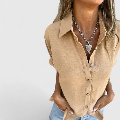 Lässige Kurzarm Bluse mit Knopfleiste – Luftiges Sommer Shirt für Damen