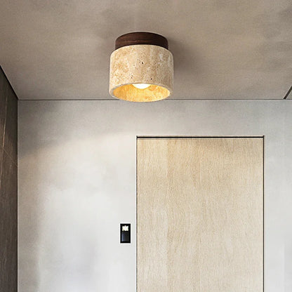 ZenithPierre - Japanische Deckenlampe aus Travertin