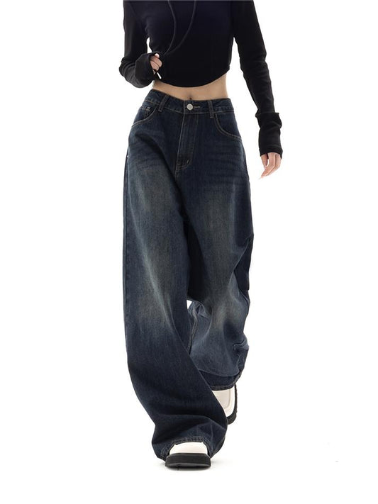 Aelune - Boyfriend-Jeans Baggy Vintage der 90er Jahre mit High Waist-Effekt für Frauen