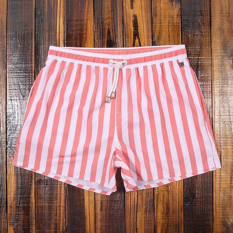 Gestreifte Badehose für Herren – Schnelltrocknende Swim Shorts im modernen Sommer Look