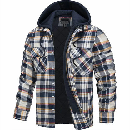 Léon - Karierte Kapuzenjacke für Herren | Sherpa-Futter | Lässige und Warme Schicht