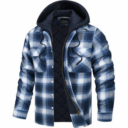Léon - Karierte Kapuzenjacke für Herren | Sherpa-Futter | Lässige und Warme Schicht
