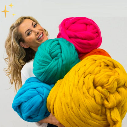 Chunky XL Wollgarn 1000 Gramm DIY zum Stricken einer wunderbar weichen Decke